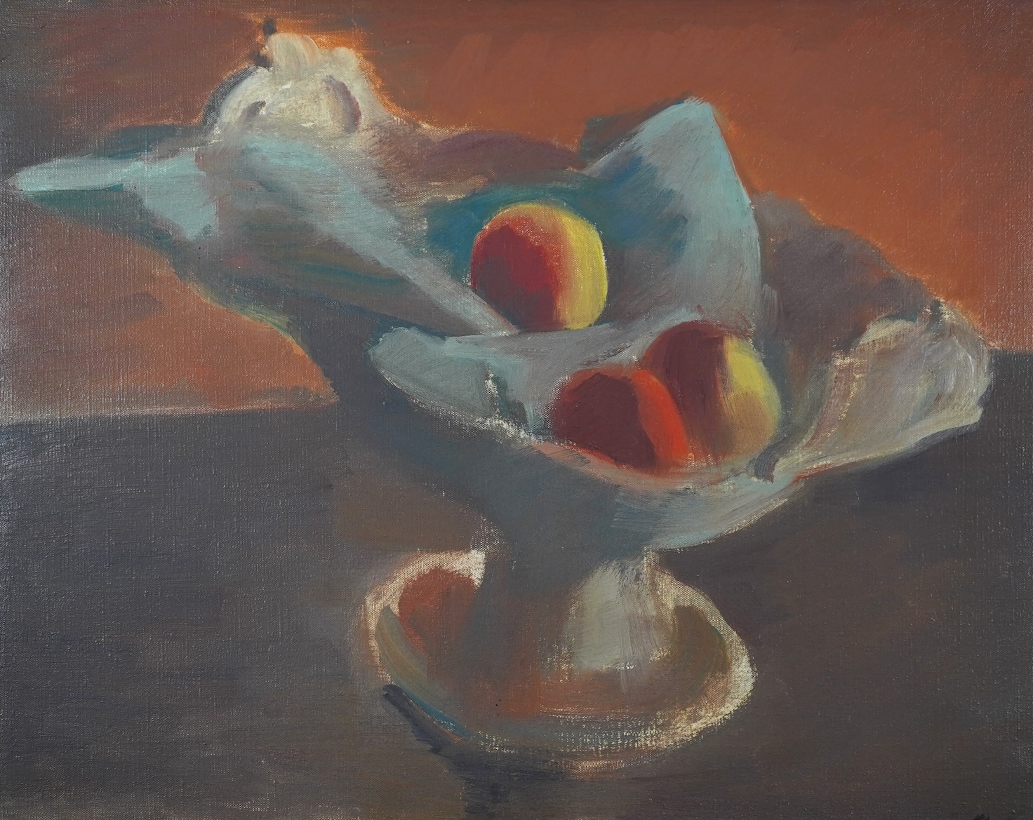 Bernard Meninsky, 1891-1950, 'Apples in White Bowl'